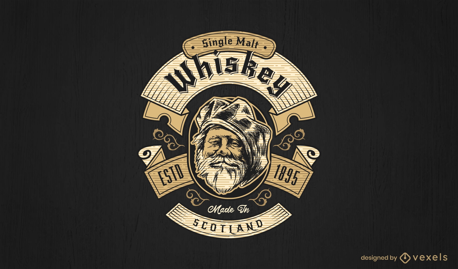 Old man whiskey logo template