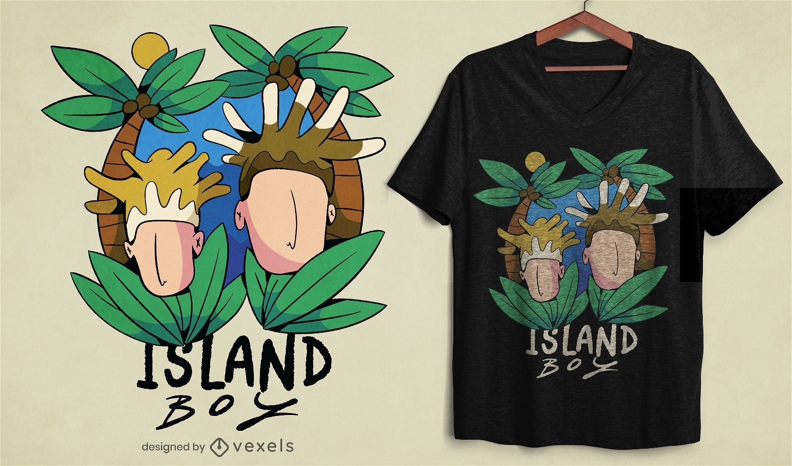 Design de camiseta para menino da ilha