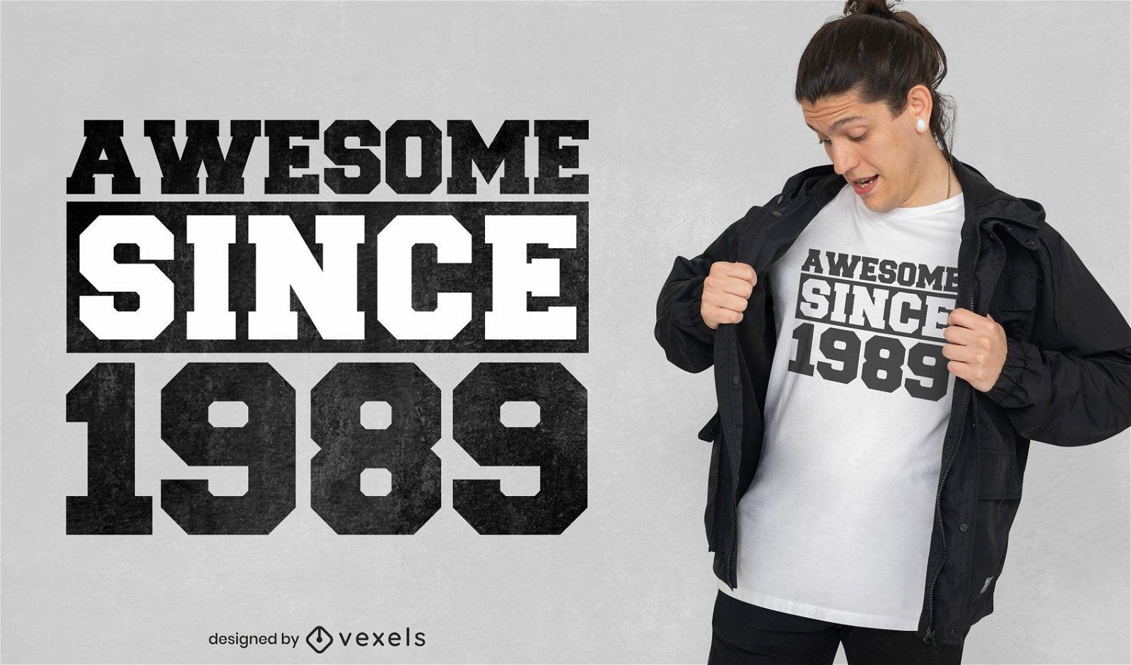 Awesome since 1989 quote t-shirt psd