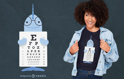 T-Shirt-Design mit Narwal-Augendiagramm