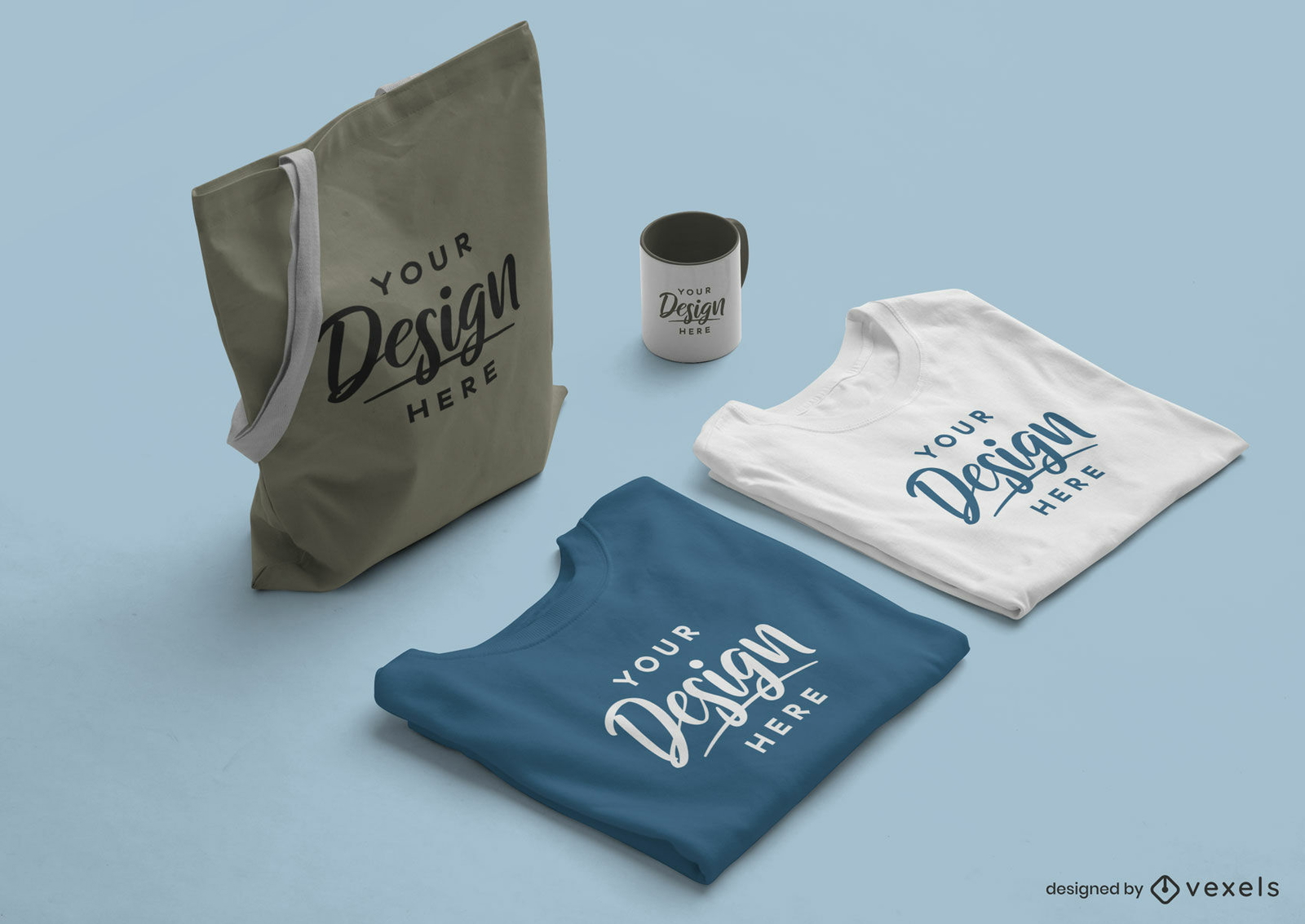 Mockup-Design für Merch-Sets