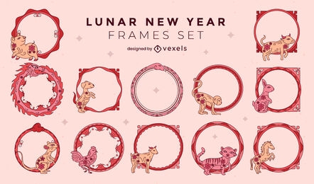 Lunar new year frames set design