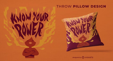 Women's day power throw pillow design