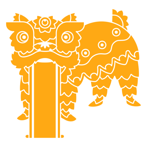 Chinese cut out lion geometric PNG Design