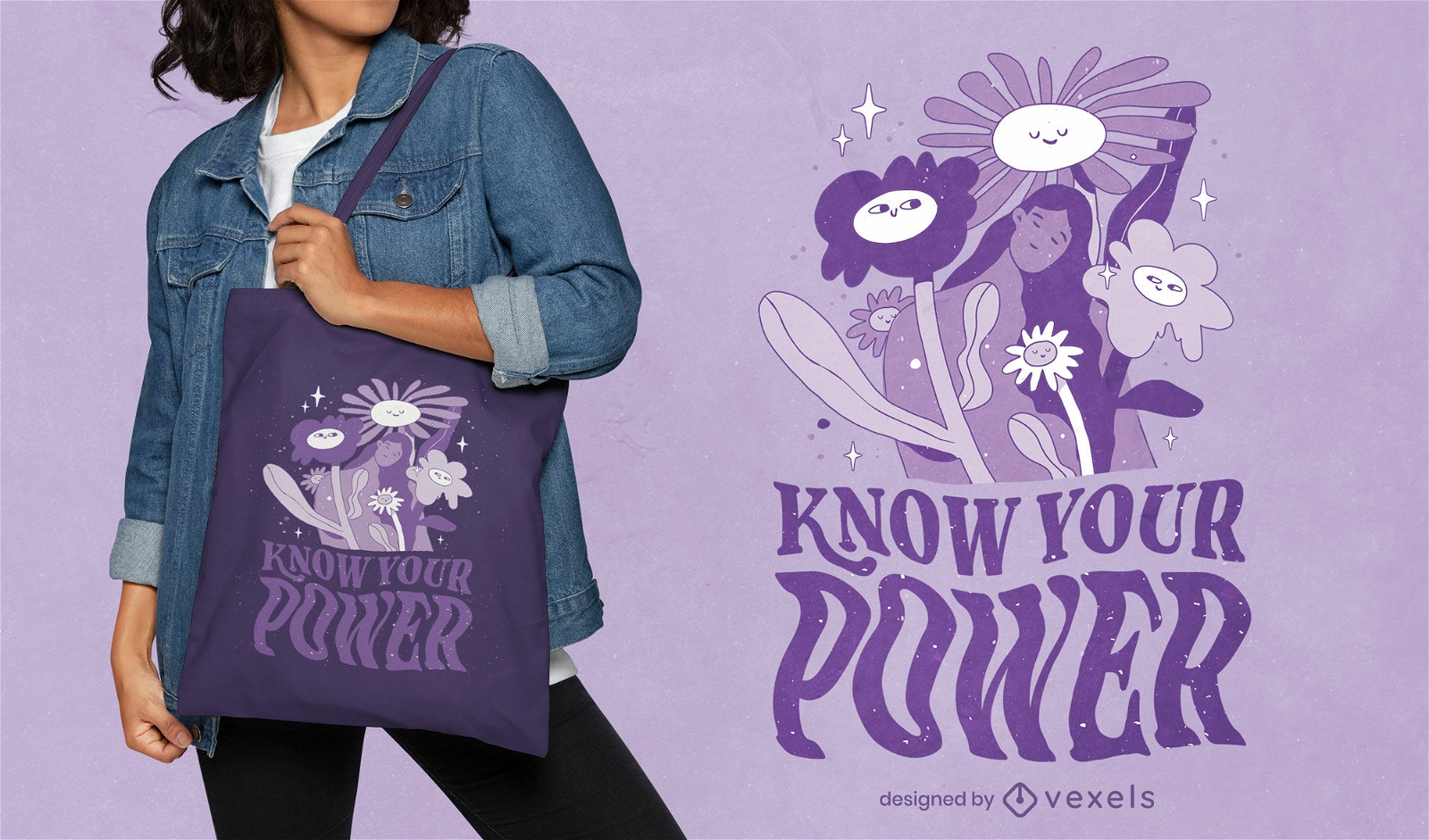 Design de sacola com citações para o dia das mulheres divertidas