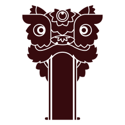 Chinese cut out geometric lion face PNG Design