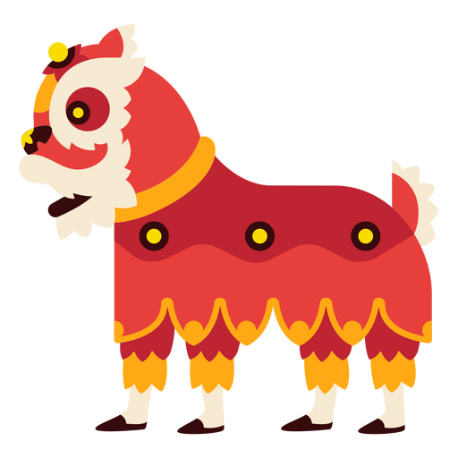 León plano chino perfil geométrico Diseño PNG