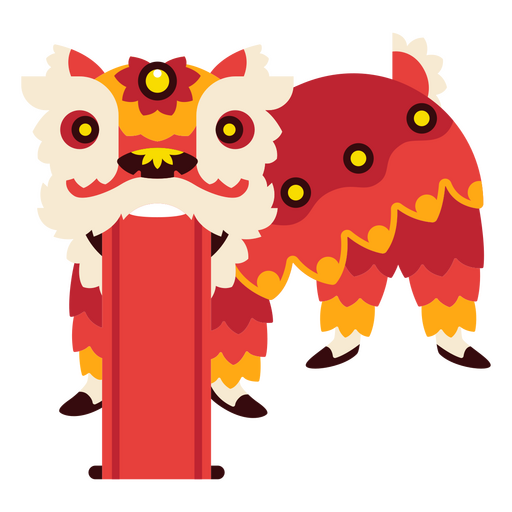 león plano chino geométrico Diseño PNG