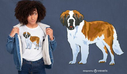Diseño de camiseta de perro san bernardo