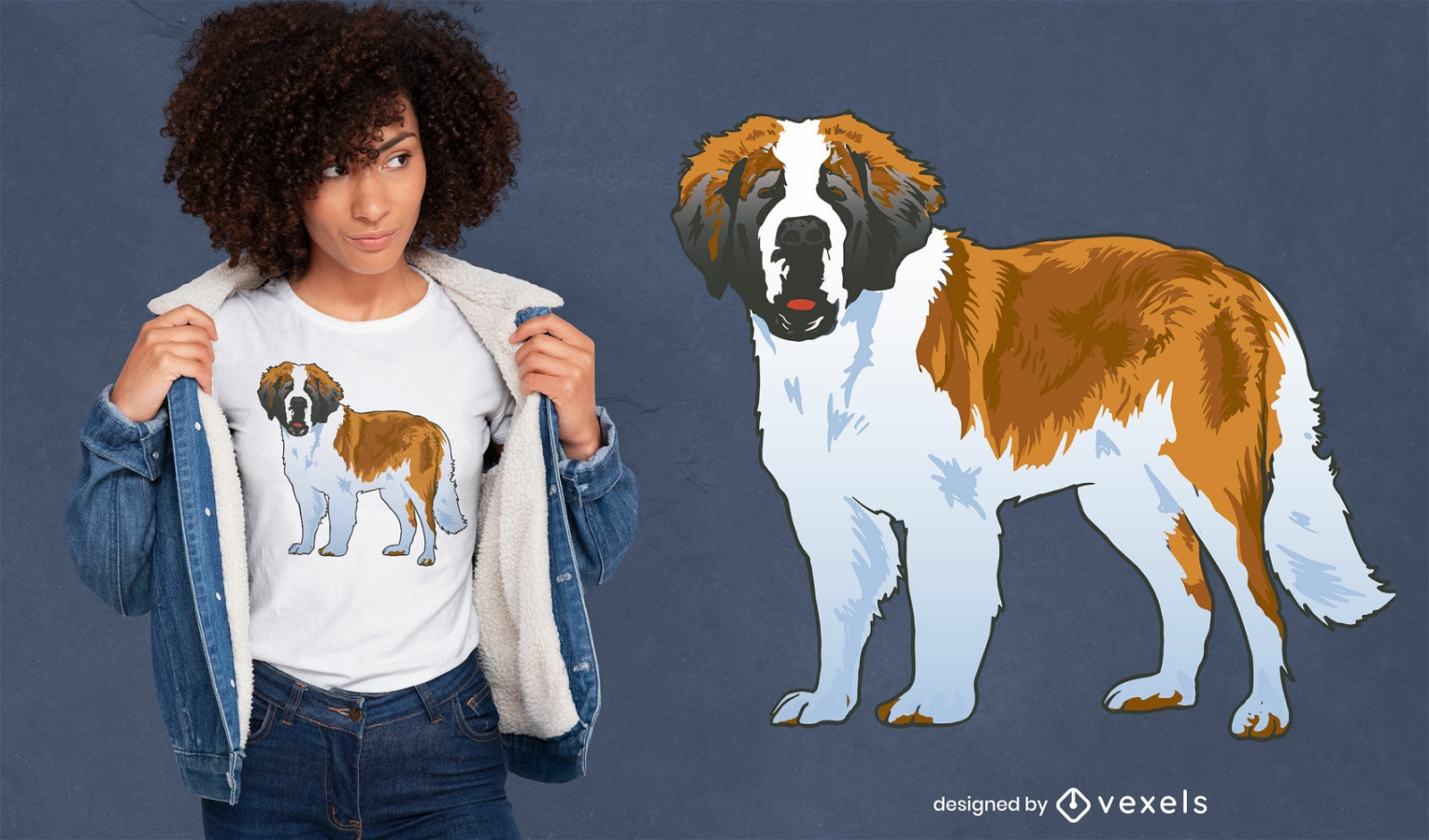 Design de t-shirt cão São Bernardo