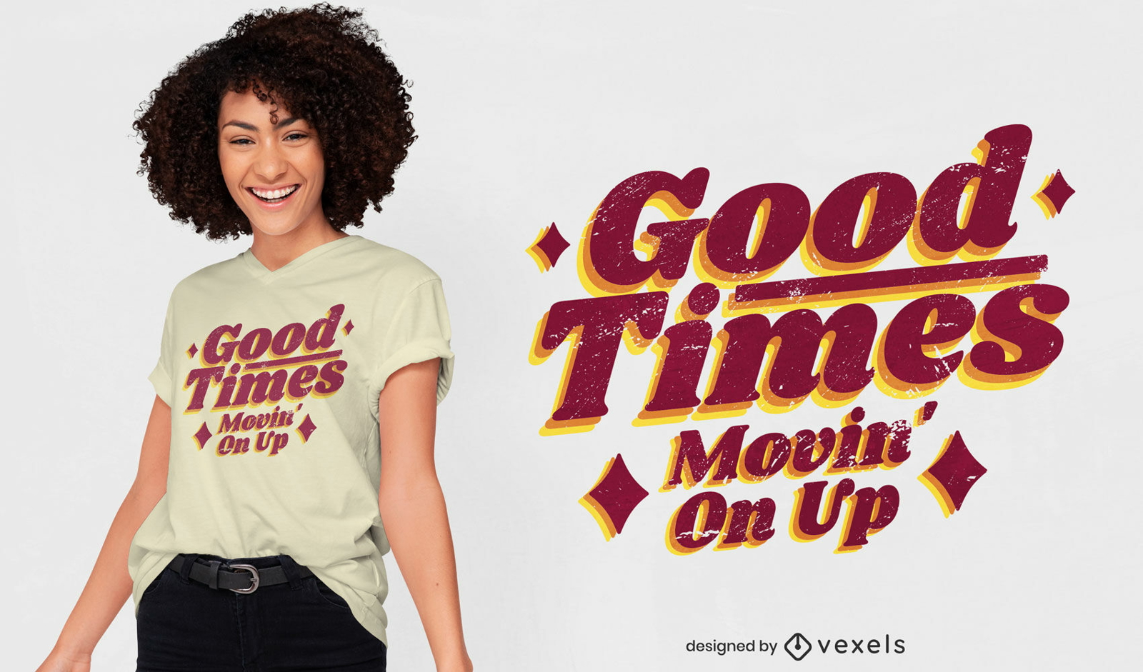 Good times retro quote t-shirt design