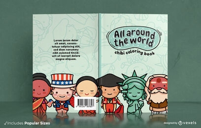 Diseño de portada de libro de cultura mundial de Chibi