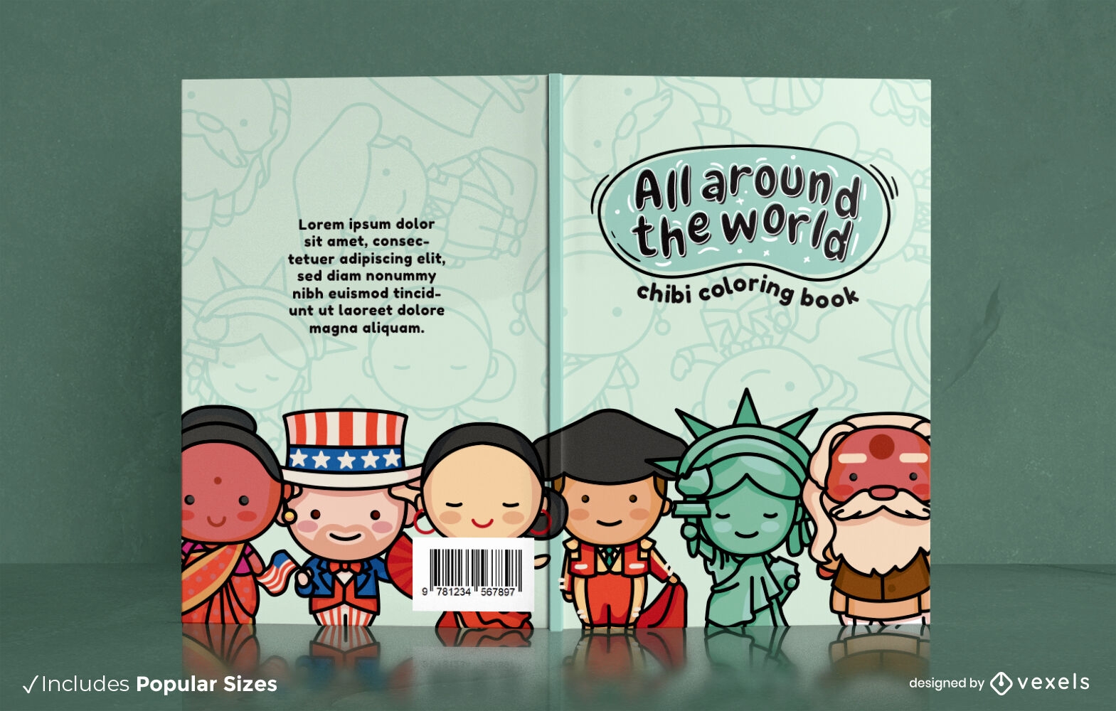 Design da capa do livro sobre cultura mundial de Chibi