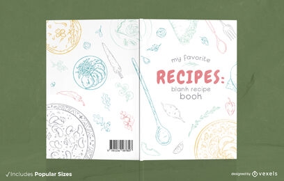Recipes blank book cover design