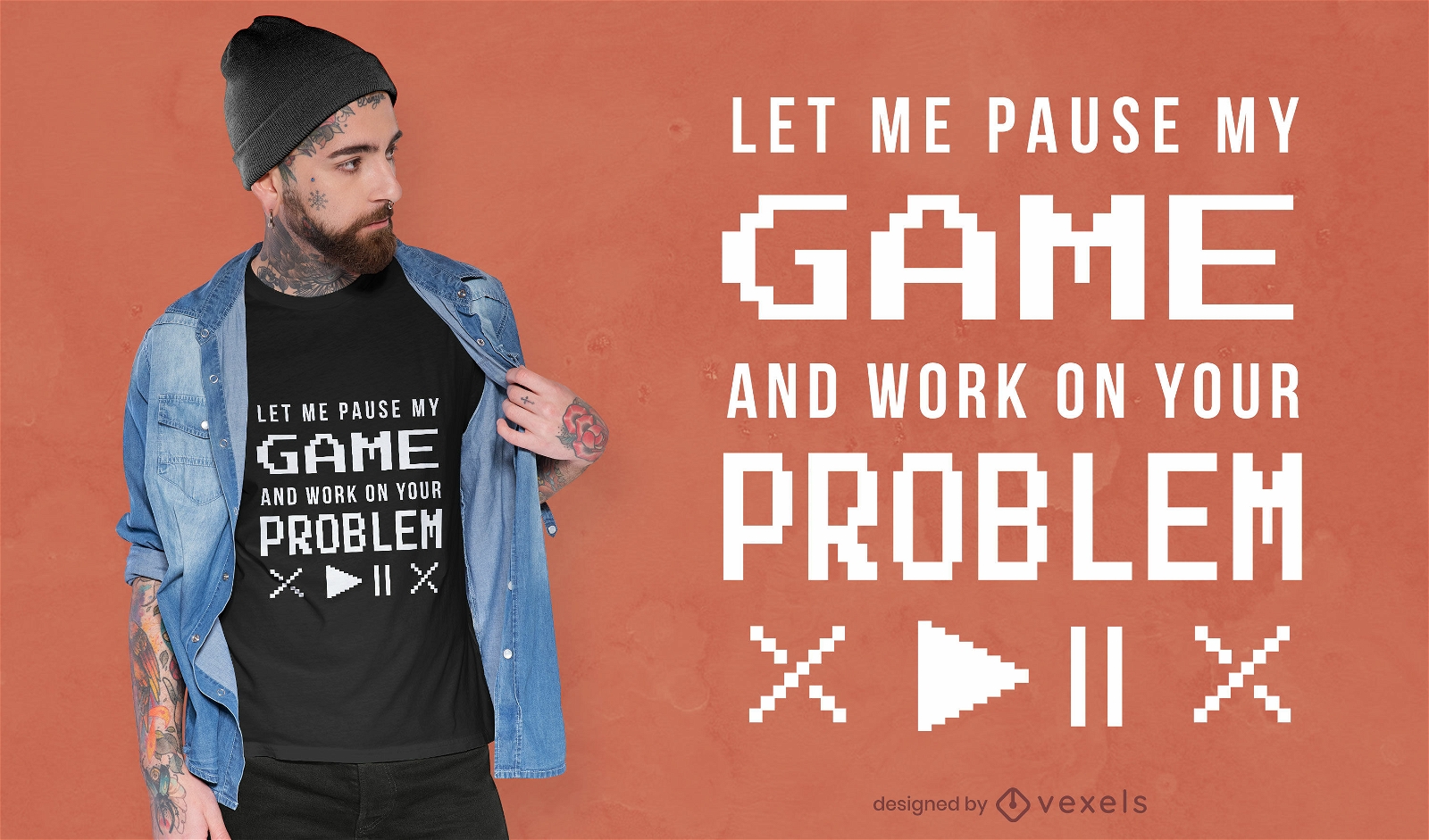 Gamer lustiges Zitat Pixel-Art-T-Shirt-Design