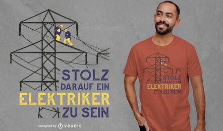 Elektriker arbeiten im Kabel-T-Shirt-Design