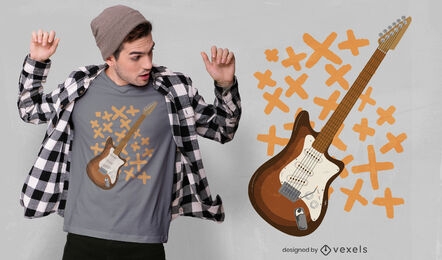 E-Gitarren-Musikinstrument T-Shirt-Design