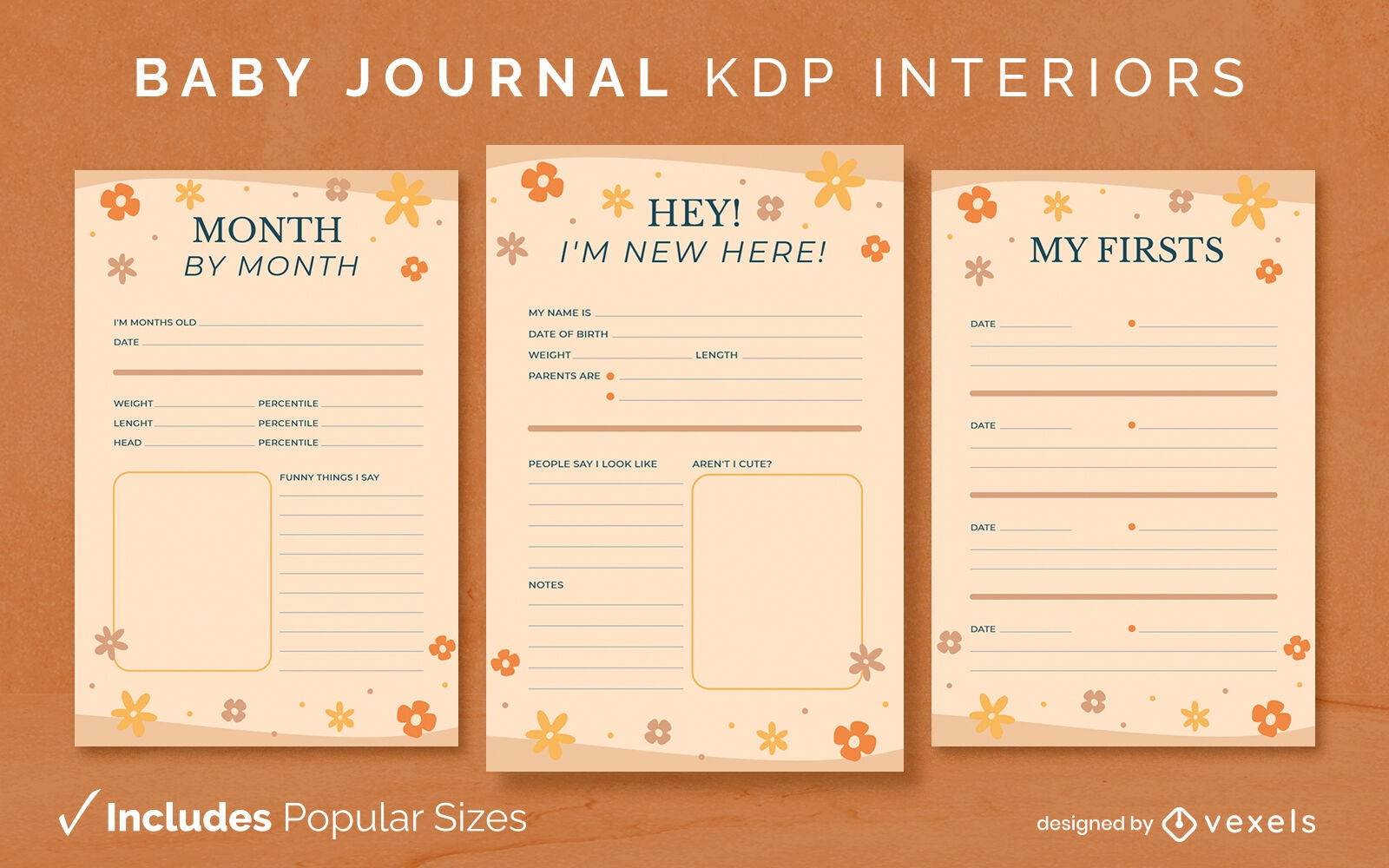 KDP-Journal-Designvorlage für Babyblumen