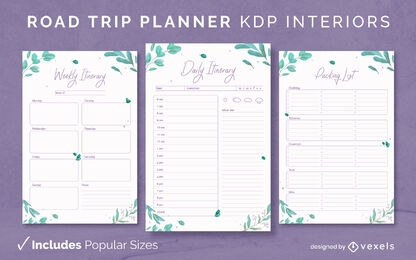 O planejador de viagem deixa o modelo de design KDP