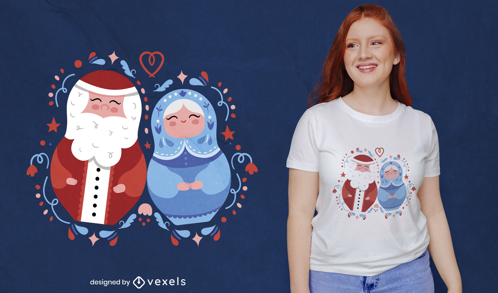 Diseño de camiseta de Navidad Mamushkas.