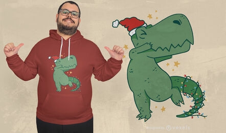 Christmas t-rex fun t-shirt design