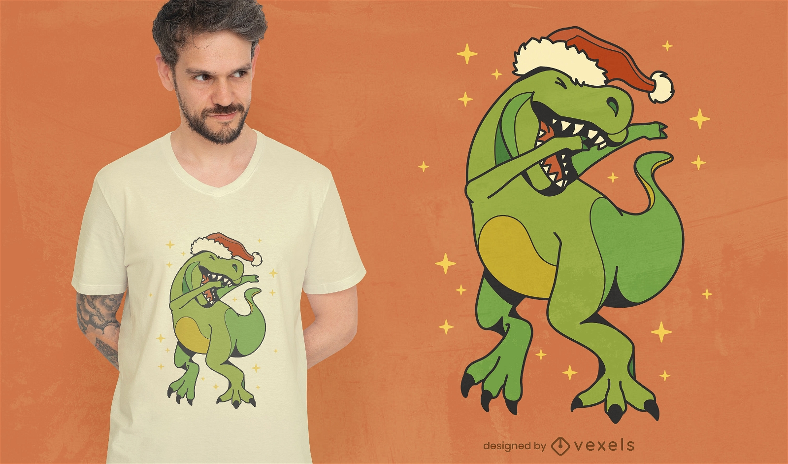 Tupfendes Dino-Weihnachts-T-Shirt-Design