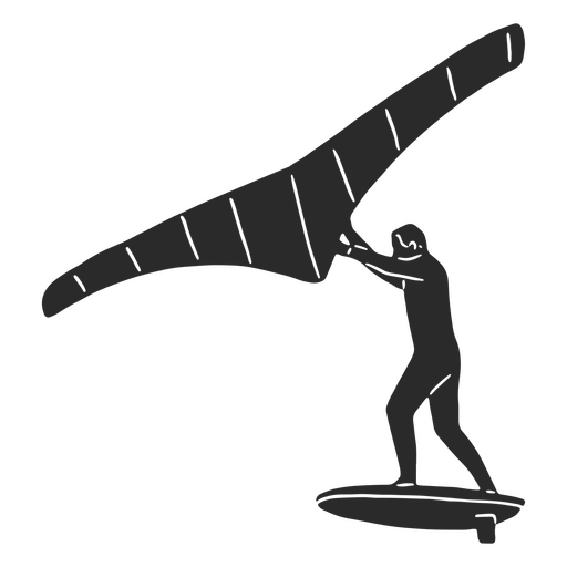 Wing foil sport silhouette