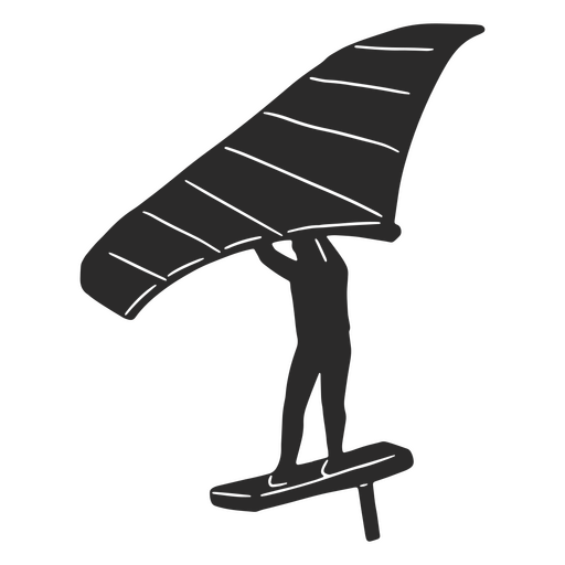 Wing foil surf silhouette PNG Design