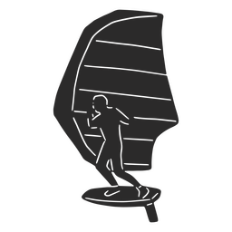 Silueta de personas de surf de lámina de ala Diseño PNG