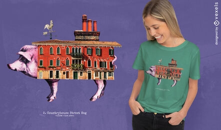 Diseño de camiseta psd house pig