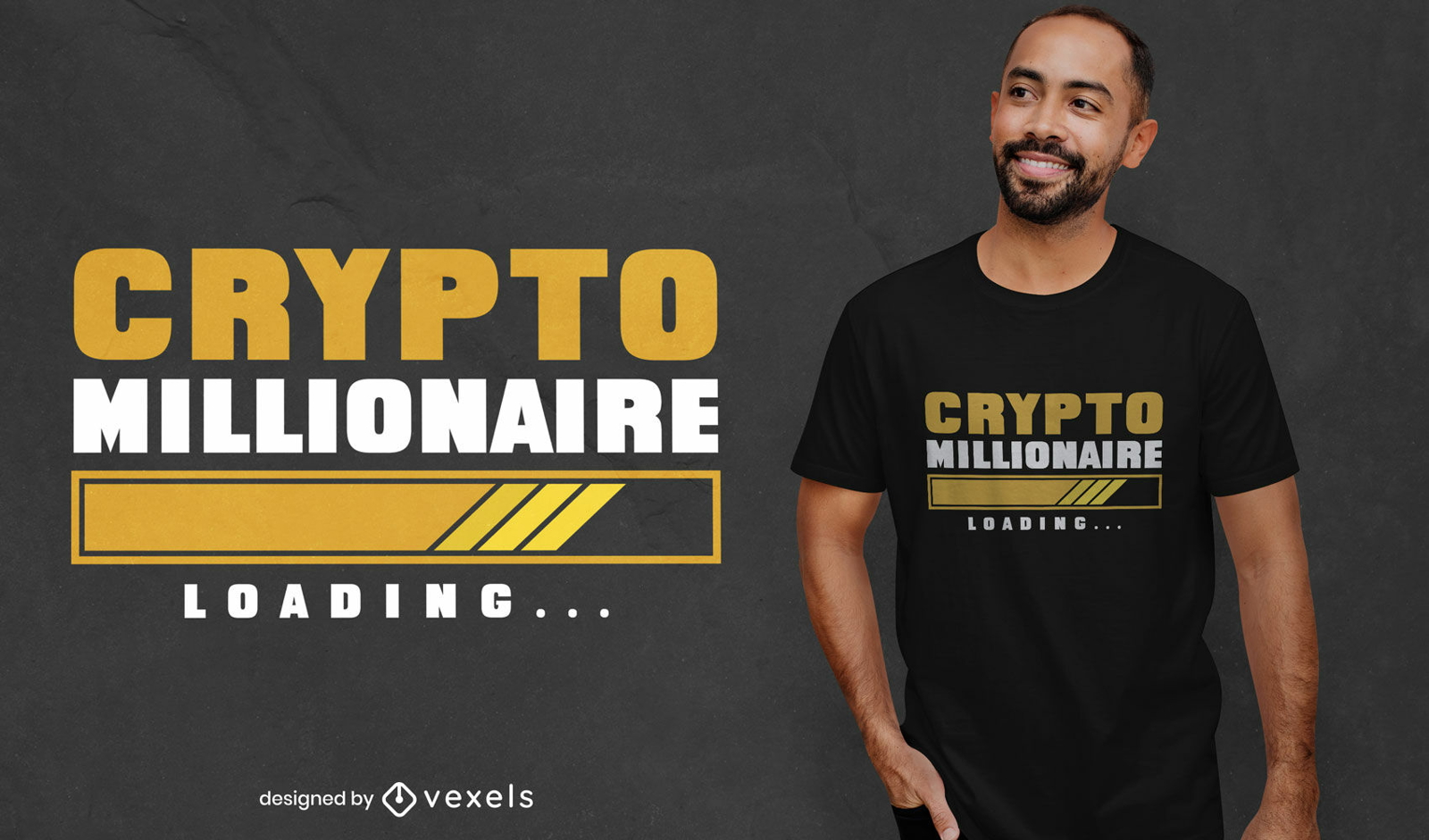T-Shirt-Design zum Laden von Kryptowährungen
