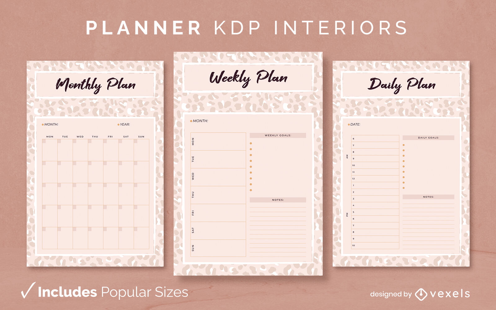 Animal print planner kdp design de interiores