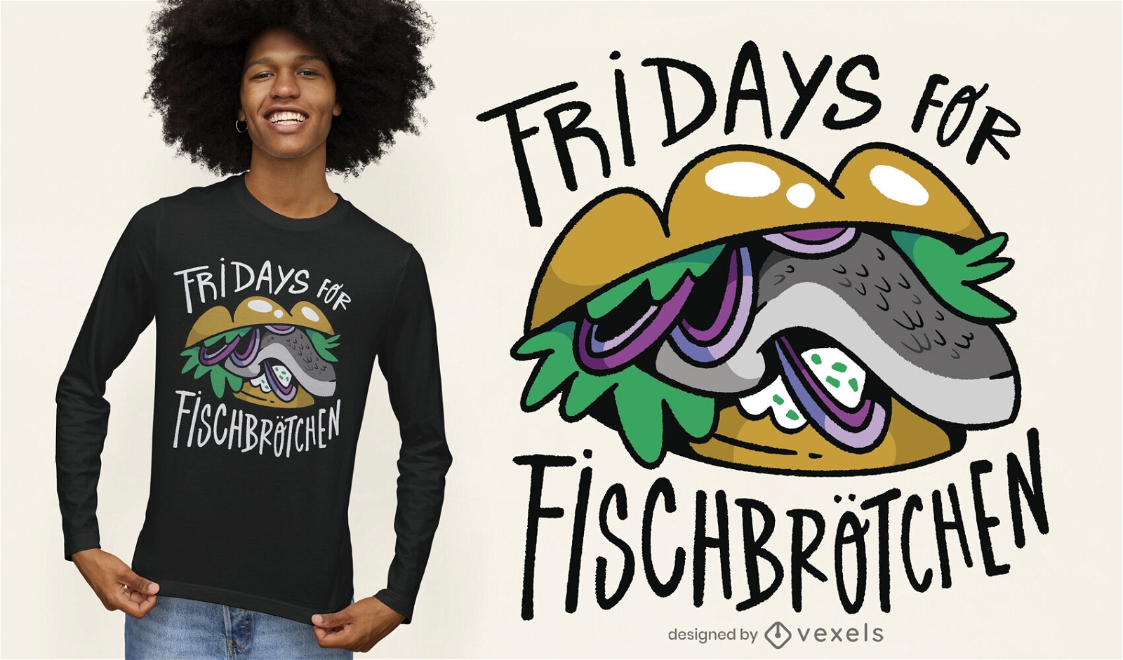 Fishbread german food t-shirt design