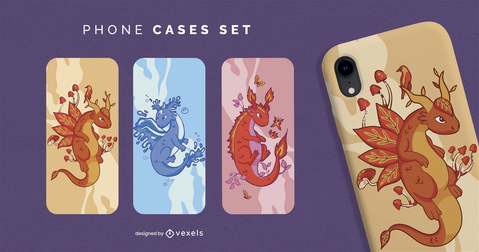 Dragon nature elements phone case set
