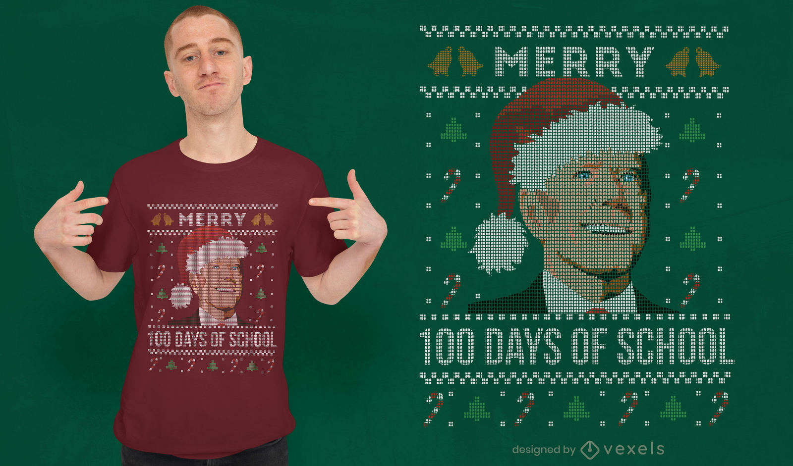 Christmas Biden hässliches Pullover-T-Shirt-Design