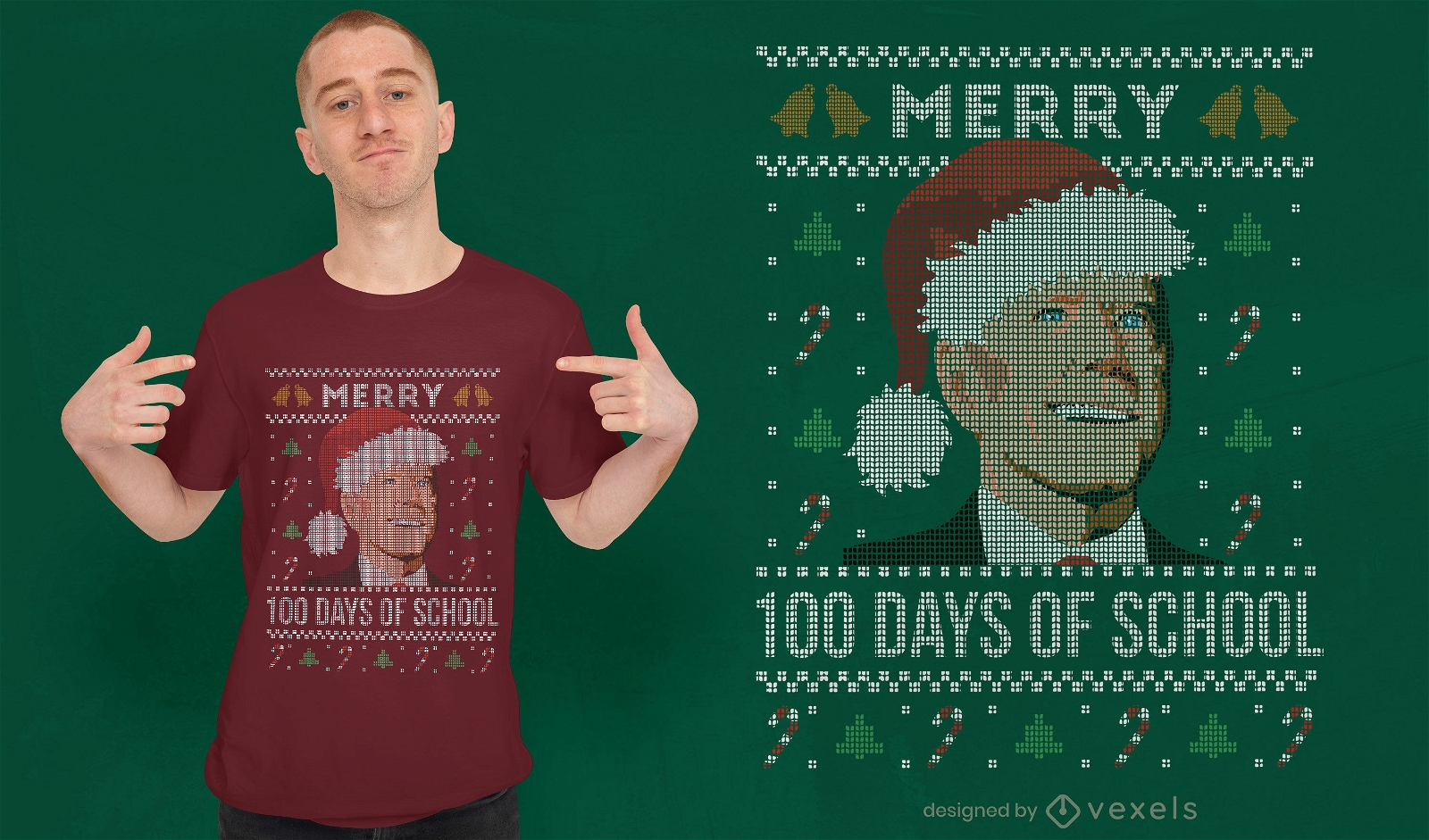 Christmas Biden ugly sweater t-shirt design