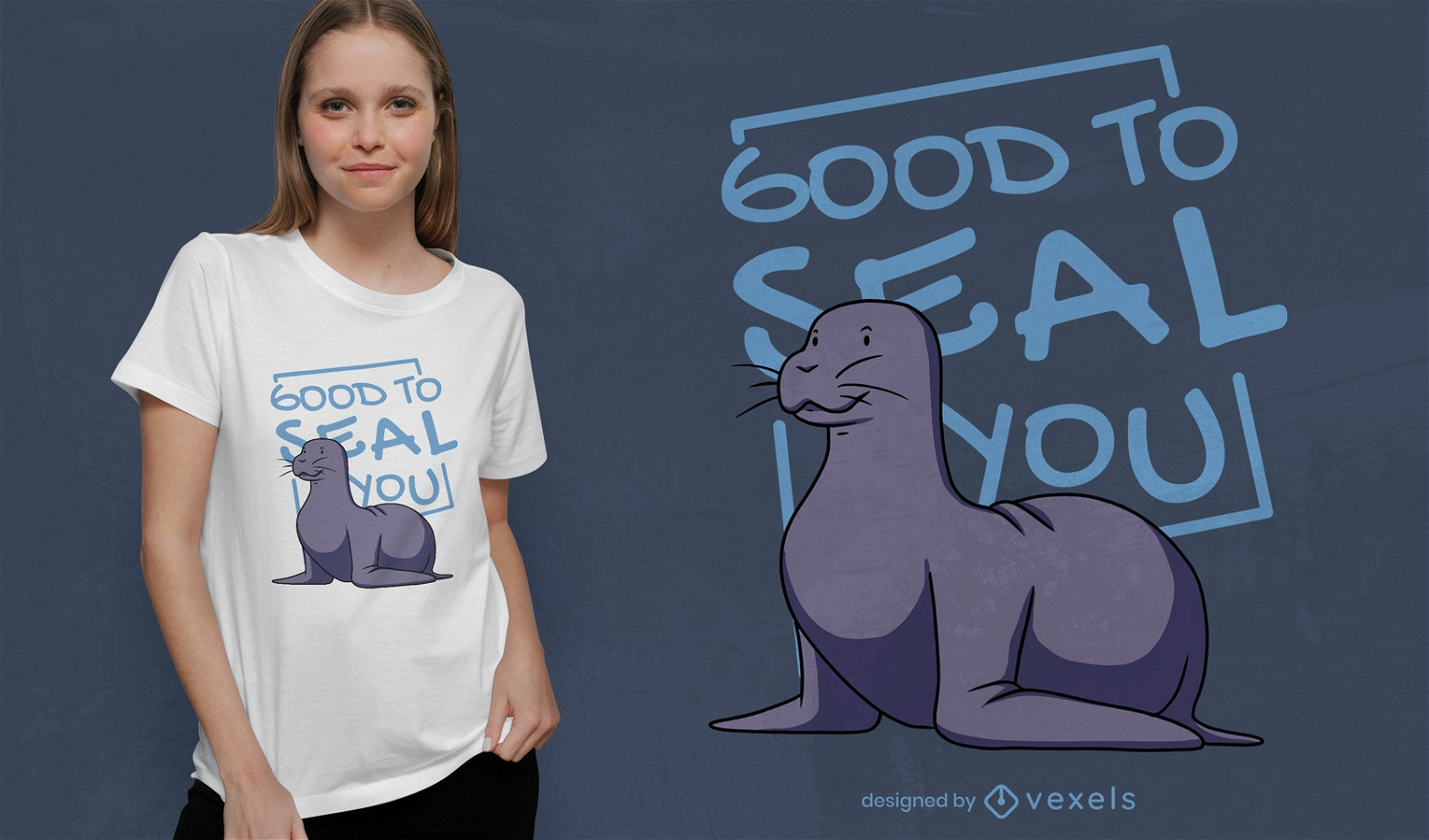 Versiegeln Sie lustiges Wortspiel-T-Shirt-Design
