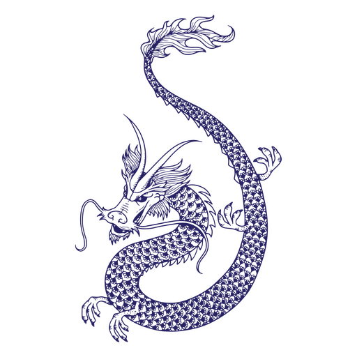 Asian dragon creature PNG Design