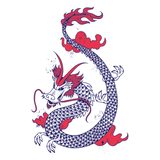 Asian folklore dragon creature PNG Design