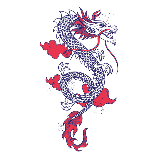 Asiatische Folklore-Drache-Monster-Kreatur PNG-Design