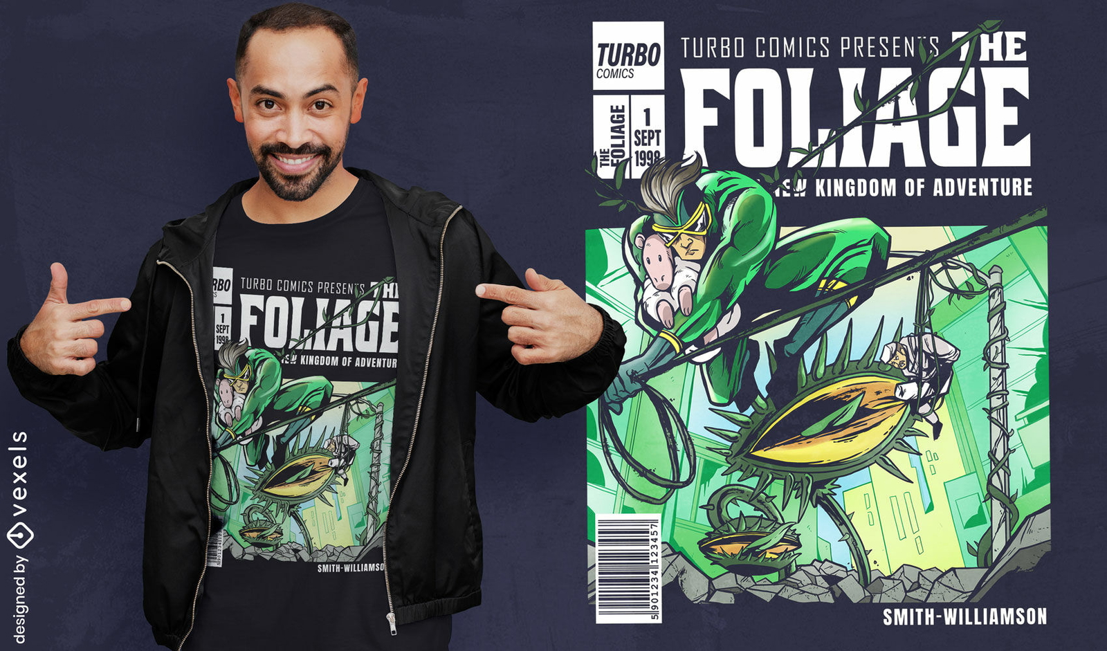 Camiseta de cómic de superhéroe psd