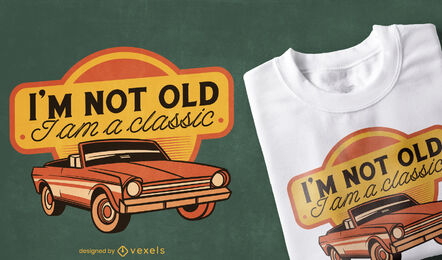 Retro convertible car t-shirt design