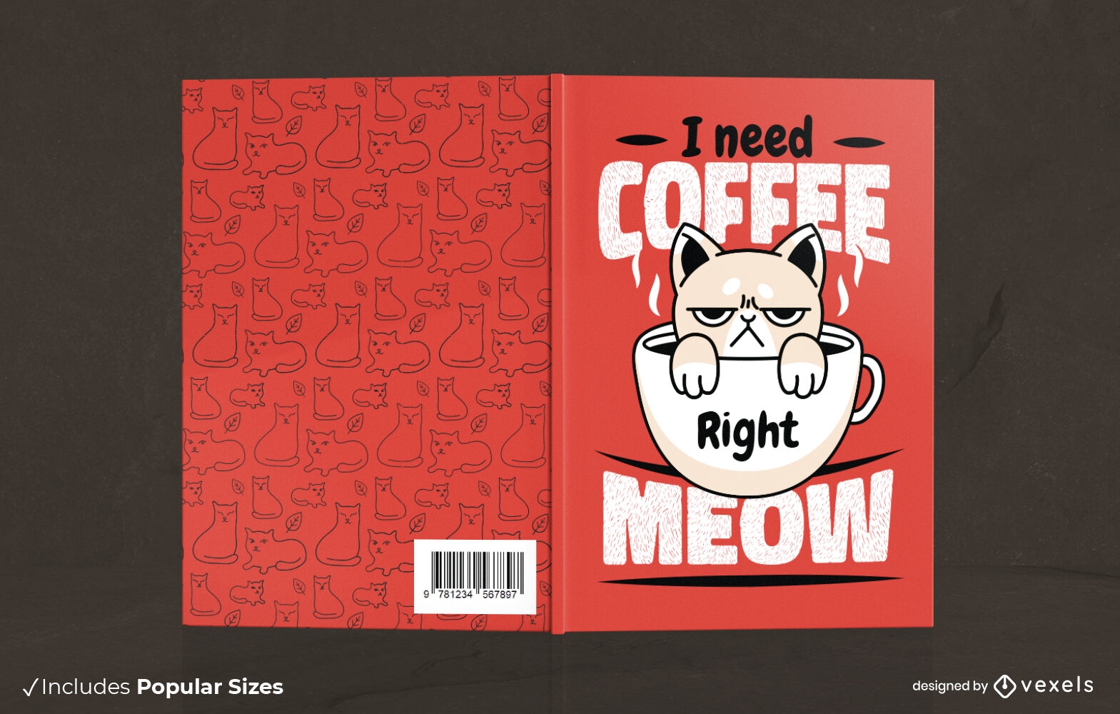 Need Coffee Right Miau Buchcover-Design