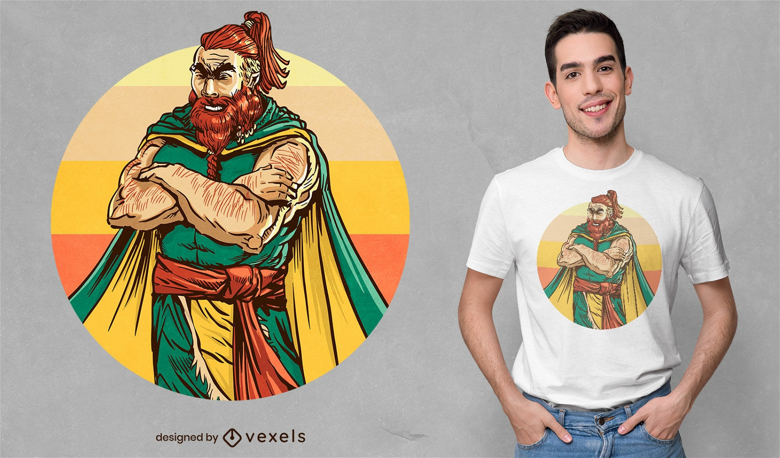 Angry viking character t-shirt design