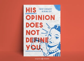 Design de cartaz de citações feministas