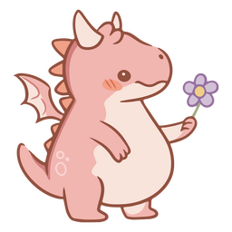 Flor de bebê dragão kawaii Desenho PNG