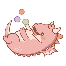 Bebê dragão kawaii brincando Desenho PNG