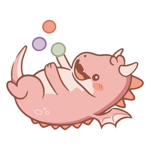 Bebê dragão kawaii brincando Desenho PNG