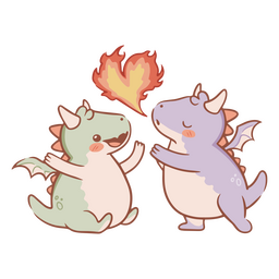 Dragon babies kawaii PNG Design