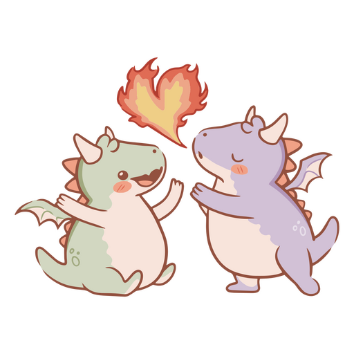 Dragón bebés kawaii Diseño PNG